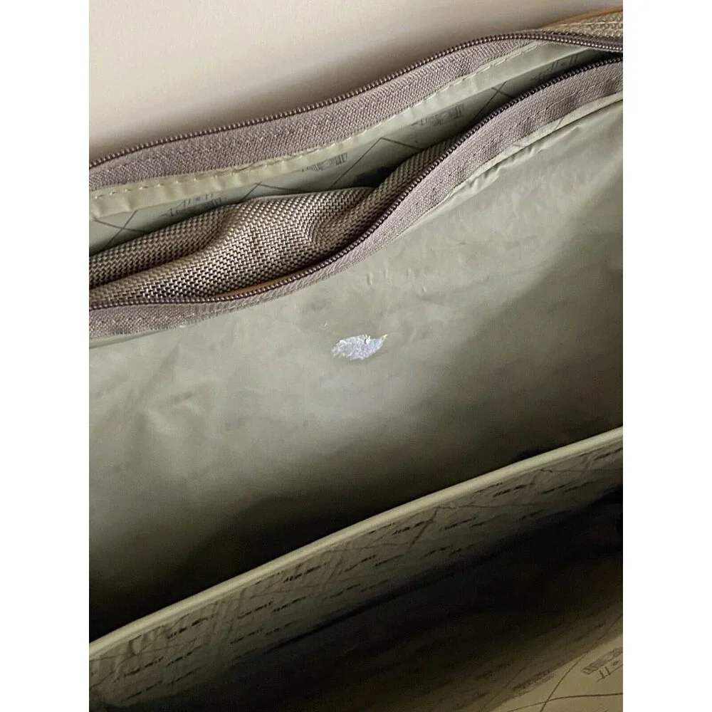 London Fog Shoulder Messenger Luggage Travel Bag Brown Multi Compartment Vintage